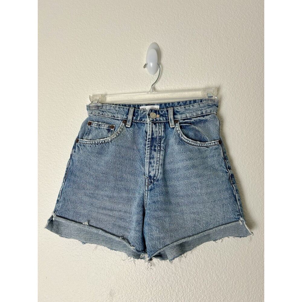 ZARA SHORTS Womens Cut-Off Frayed SZ 4 26 HI-RISE Boho Hip